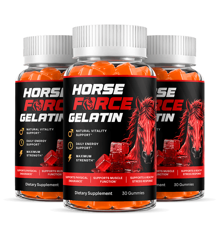 Horse Force Gelatin 3 bottle equine wellness bundle for healthy joints mobility connective tissue support and consistent everyday care